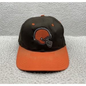 VTG Twins Cleveland Browns Snapback Hat NFL‎ Plain Logo Helmet Brown Orange